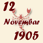 Škorpija, 12 Novembar 1905.