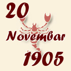 Škorpija, 20 Novembar 1905.
