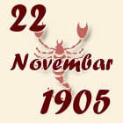 Škorpija, 22 Novembar 1905.