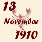Škorpija, 13 Novembar 1910.