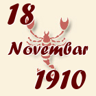 Škorpija, 18 Novembar 1910.