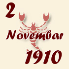 Škorpija, 2 Novembar 1910.