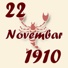 Škorpija, 22 Novembar 1910.
