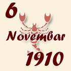 Škorpija, 6 Novembar 1910.