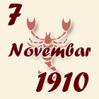 Škorpija, 7 Novembar 1910.