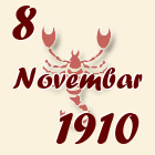 Škorpija, 8 Novembar 1910.