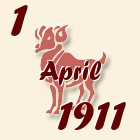 Ovan, 1 April 1911.