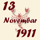 Škorpija, 13 Novembar 1911.