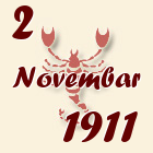 Škorpija, 2 Novembar 1911.