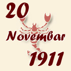 Škorpija, 20 Novembar 1911.