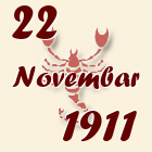 Škorpija, 22 Novembar 1911.