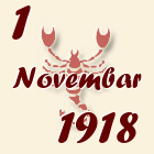 Škorpija, 1 Novembar 1918.