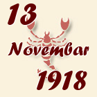 Škorpija, 13 Novembar 1918.