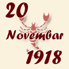 Škorpija, 20 Novembar 1918.