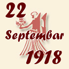 Devica, 22 Septembar 1918.