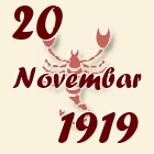 Škorpija, 20 Novembar 1919.