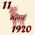 Ovan, 11 April 1920.