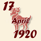 Ovan, 17 April 1920.