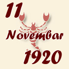 Škorpija, 11 Novembar 1920.