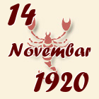 Škorpija, 14 Novembar 1920.