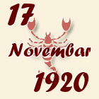 Škorpija, 17 Novembar 1920.