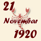 Škorpija, 21 Novembar 1920.