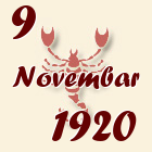 Škorpija, 9 Novembar 1920.