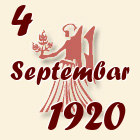 Devica, 4 Septembar 1920.