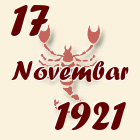 Škorpija, 17 Novembar 1921.