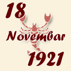 Škorpija, 18 Novembar 1921.