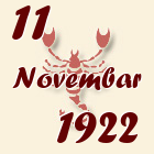 Škorpija, 11 Novembar 1922.