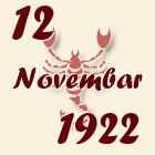 Škorpija, 12 Novembar 1922.