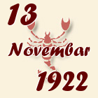 Škorpija, 13 Novembar 1922.