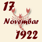 Škorpija, 17 Novembar 1922.