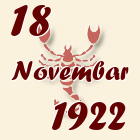 Škorpija, 18 Novembar 1922.