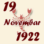 Škorpija, 19 Novembar 1922.