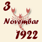 Škorpija, 3 Novembar 1922.