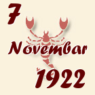 Škorpija, 7 Novembar 1922.