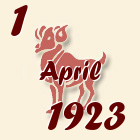 Ovan, 1 April 1923.