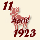 Ovan, 11 April 1923.
