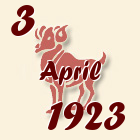 Ovan, 3 April 1923.