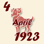 Ovan, 4 April 1923.