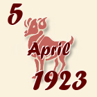 Ovan, 5 April 1923.