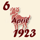 Ovan, 6 April 1923.