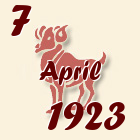 Ovan, 7 April 1923.