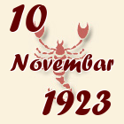 Škorpija, 10 Novembar 1923.