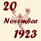 Škorpija, 20 Novembar 1923.