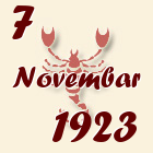 Škorpija, 7 Novembar 1923.