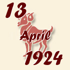 Ovan, 13 April 1924.
