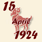 Ovan, 15 April 1924.